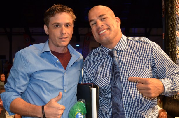The Clinch Report Founder Jonathan King with UFC Hall of Famer Tito Ortiz at OC Fight Club, Costa Mesa California. Photo by: John Walsh
